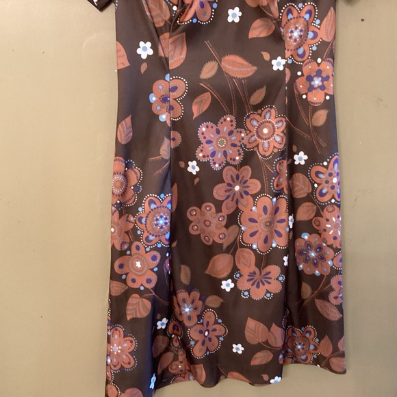 Vintage Late 60s early 70s mod print dress - Picture 2 of 8